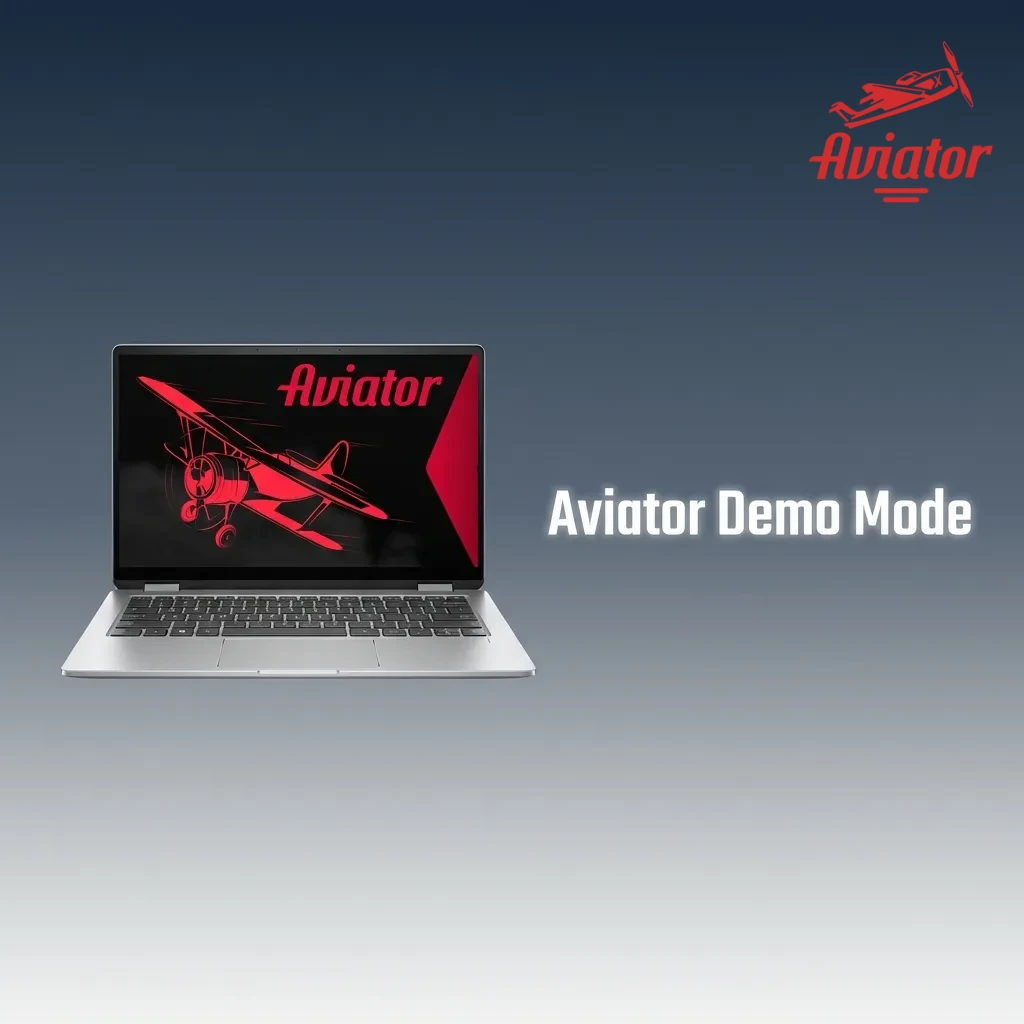 Player testing Aviator game in demo mode on laptop with virtual credits displayed on screen