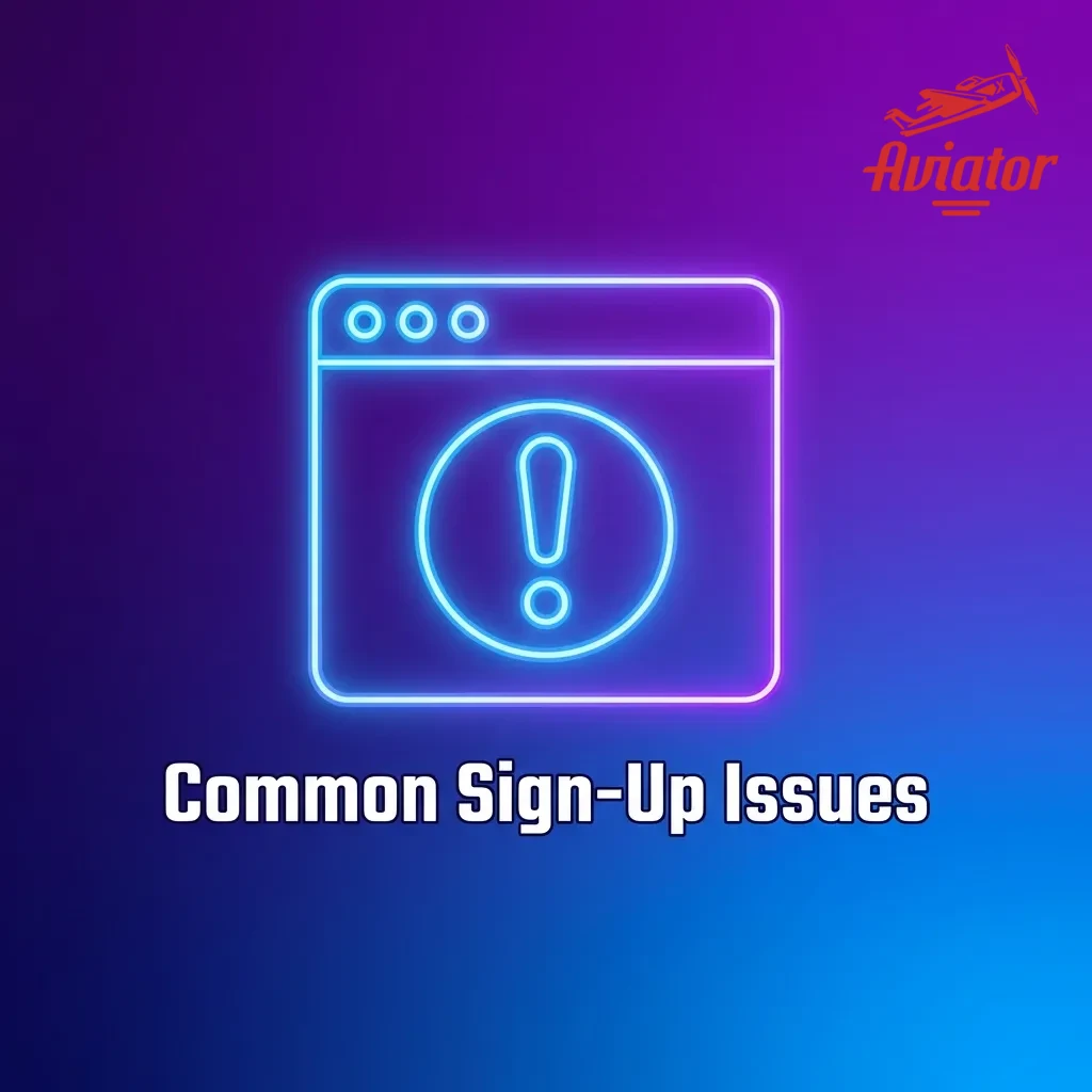 Illustration showing common Aviator game registration problems with solutions for verification codes, account errors, and forms